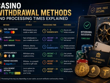 Casino Withdrawal Methods and Processing Times Explained