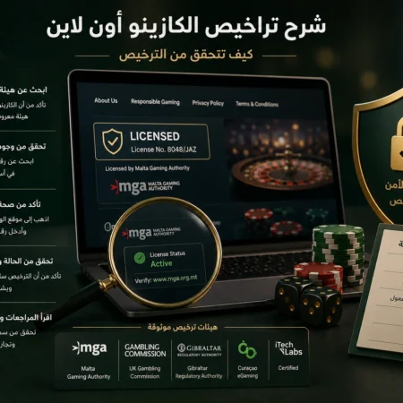 شرح تراخيص الكازينو أون لاين: كيف تتحقق من الترخيص