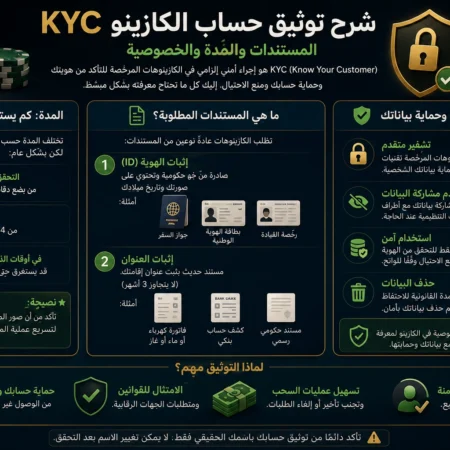 شرح توثيق حساب الكازينو KYC: المستندات والمدة والخصوصية
